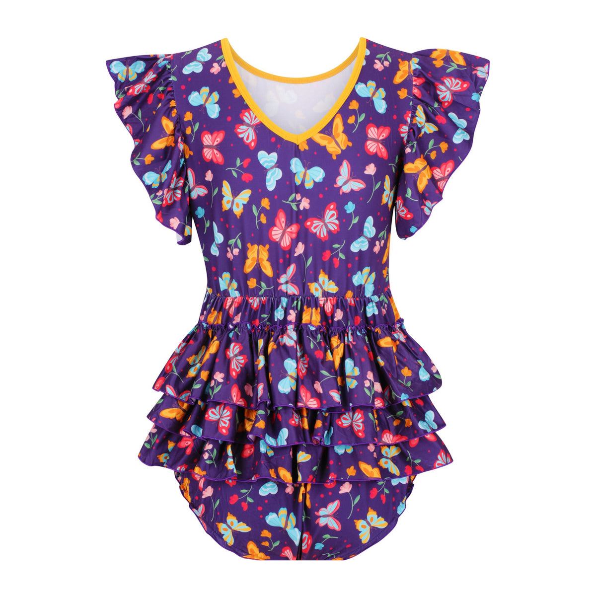 Butterflies Dark RuffleButt Onesie