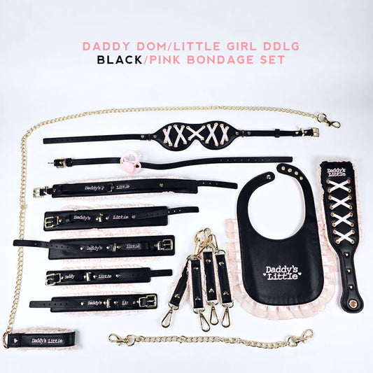 DDLG Black and Pink Bondage Set