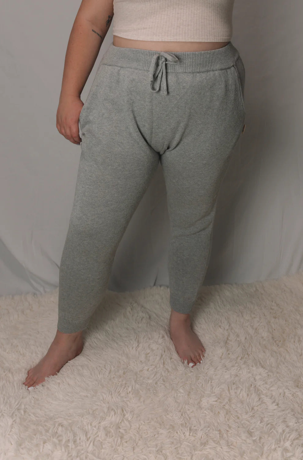 Grey Knitted Pants