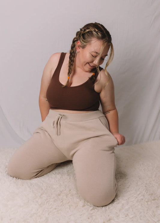 Beige Knitted Pants